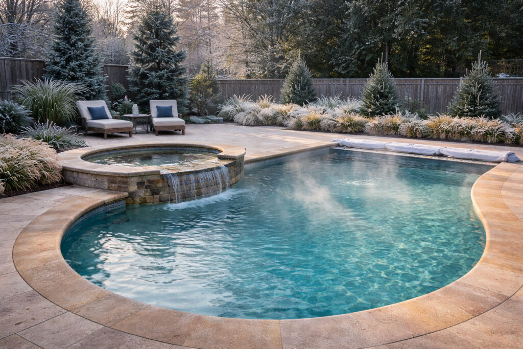 As temperatures cool across East Texas, many homeowners ask the same question: should I shut my pool down for the winter, or continue maintaining it? While colder weather means less swimming, your pool still requires attention — and in most cases, keeping it properly maintained year-round is the smarter investment. Understanding how our regional climate impacts pools can help you make the right decision. East Texas Winters Are Mild Unlike northern states where pools are fully winterized and covered for extended freezes, East Texas winters are typically mild. Extended hard freezes are rare, and most pools remain filled and operational throughout the season. Because temperatures fluctuate, water chemistry and equipment still require monitoring. Letting a Pool “Go” Can Create Bigger Problems Turning off equipment and ignoring water balance during winter can lead to: Algae growth Staining Scale buildup Surface discoloration Equipment strain when restarting in spring Even in cooler water, imbalance can damage finishes and shorten equipment lifespan. What may seem like a short-term savings often results in higher cleanup and repair costs later. Winter Maintenance Is Simpler — Not Absent The good news is that winter maintenance is typically lighter than peak summer care. Chemical demand decreases, and cleaning frequency may be reduced. However, routine testing, circulation, and occasional debris removal remain important. Maintaining balance through winter helps ensure your pool is clear, healthy, and ready when warm weather returns. Freeze Protection Matters When temperatures drop below freezing, automated freeze protection systems activate pumps to prevent damage. Keeping equipment functional and monitored protects plumbing lines and filtration systems during cold snaps. The Best Approach In East Texas, the recommended approach is not full shutdown — it’s consistent, professional maintenance adjusted for seasonal conditions. This protects your plaster, equipment, and overall investment while eliminating the stress of a spring cleanup. At Paradise Pools & Plaster, we provide year-round pool service tailored to local conditions. Whether you need weekly maintenance or seasonal adjustments, our team ensures your water stays balanced and your equipment operates efficiently — no matter the season. Let’s design something exceptional. Whether you're building new or maintaining your investment, Paradise Pools & Plaster delivers craftsmanship built to last. Schedule your private consultation today at 903-630-4844 and begin the conversation. If you’d like, I can also create a strong full-width graphic idea for this one — maybe a split winter/summer East Texas pool scene without text.