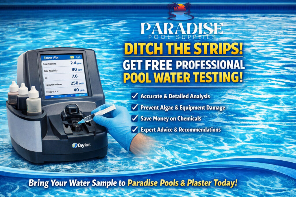 Pool water texting free at Paradise Pool Supplies